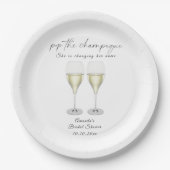 Champagner Bridal Shower Pappteller (Vorderseite)