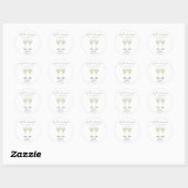 Champagner Bridal Shower Runder Aufkleber (Blatt)