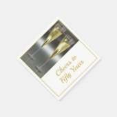 Champagner Brille 50. Hochzeitliches Party Serviette (Ecke)