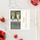 Champagner Brille 50. Hochzeitliches Party Serviette (Beispiel)