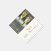 Champagner Brille 50. Hochzeitliches Party Serviette (Ecke)