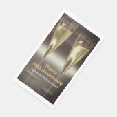Champagner Brille 50. Hochzeitliches Party Serviette (Ecke)