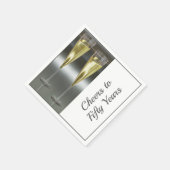Champagner Brille 50. Hochzeitliches Party Serviette (Ecke)