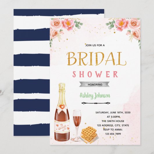 Champagner-Brunch Einladung (Vorne/Hinten)