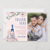 Champagner Brunch und Brautparty-Foto Dankeskarte (Vorderseite)