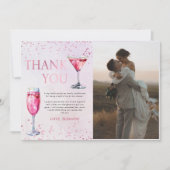 Champagner Brunch und Brautparty-Foto Dankeskarte (Vorderseite)