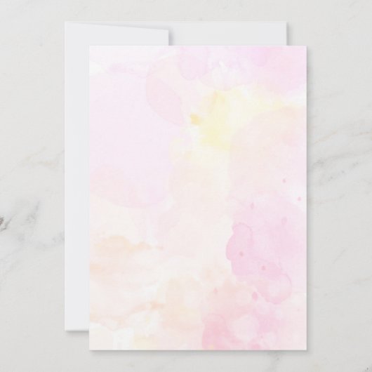 Champagner-Brunch und Brautparty in Rosa Dankeskarte (Rückseite)