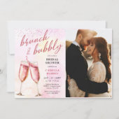 Champagner-Brunch und Brautparty in Rosa Einladung (Vorderseite)