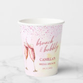 Champagner-Brunch und Brautparty in Rosa Pappbecher (Vorderseite)