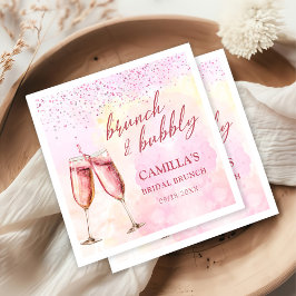 Champagner-Brunch und Brautparty in Rosa Serviette