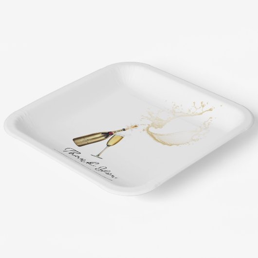 Champagner Brunch und Bubbly Brautparty 9"Square Pappteller (Gewinkelt)