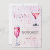 Champagner Brunch und Bubbly Brautparty Dankeskarte (Vorderseite)