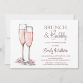 Champagner Brunch und Bubbly Brautparty Einladung (Vorderseite)