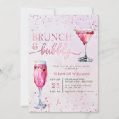 Champagner Brunch und Bubbly Brautparty Einladung (Vorderseite)