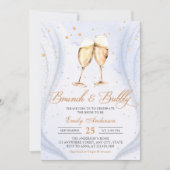 Champagner Brunch und Bubbly Brautparty Einladung (Vorderseite)