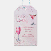 Champagner Brunch und Bubbly Brautparty Geschenkanhänger (Vorderseite)
