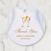 Champagner Brunch und Bubbly Brautparty Geschenkanhänger (Rückseite)