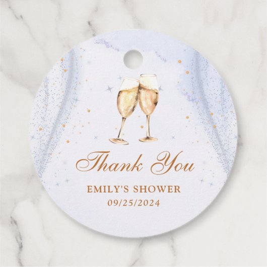 Champagner Brunch und Bubbly Brautparty Geschenkanhänger (Rückseite)