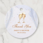 Champagner Brunch und Bubbly Brautparty Geschenkanhänger (Vorderseite)