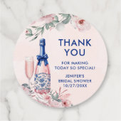 Champagner Brunch und Bubbly Brautparty Geschenkanhänger (Rückseite)