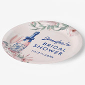 Champagner Brunch und Bubbly Brautparty Pappteller (Schrägansicht)