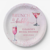 Champagner Brunch und Bubbly Brautparty Pappteller (Vorderseite)