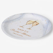 Champagner Brunch und Bubbly Brautparty Pappteller (Schrägansicht)