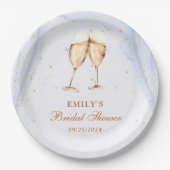 Champagner Brunch und Bubbly Brautparty Pappteller (Vorderseite)