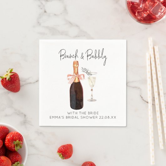 Champagner Brunch und Bubbly Brautparty Serviette (Beispiel)