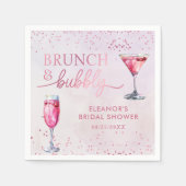 Champagner Brunch und Bubbly Brautparty Serviette (Vorderseite)