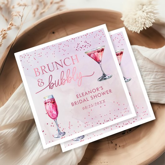 Champagner Brunch und Bubbly Brautparty Serviette