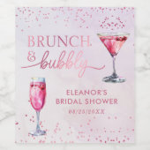 Champagner Brunch und Bubbly Brautparty Weinetikett (Einzelnes Label)
