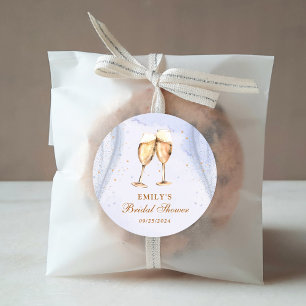 Champagner-Brunch und prickelnde Brautparty Runder Aufkleber