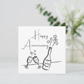 Champagner Celebration Card zum 7. Jubiläum Karte (Stehend Vorderseite)