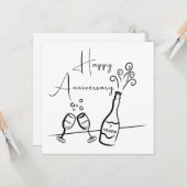Champagner Celebration Card zum 7. Jubiläum Karte (Vorderseite/Rückseite Beispiel)