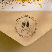 Champagner Celebration Einladung Rücksendeadresse Permastempel