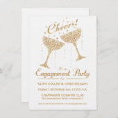 Champagner-Cheer-Verlobung Einladung II (Vorne/Hinten)