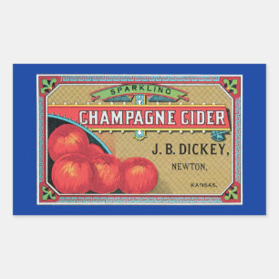Champagner Cider Jahrgangs- Apfelkiste Rechteckiger Aufkleber