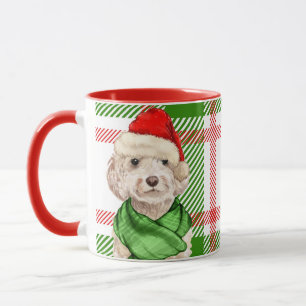 Champagner Cockapoo und Karierte Weihnachtsfeier T Tasse