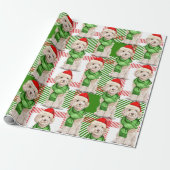 Champagner Cockapoo und Karierter Weihnachtsurlaub Geschenkpapier (Ungerollt)