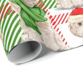Champagner Cockapoo und Karierter Weihnachtsurlaub Geschenkpapier (Rolleneckpunkt)