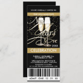 Champagner/Confetti Silvester Einladungen (Vorne/Hinten)