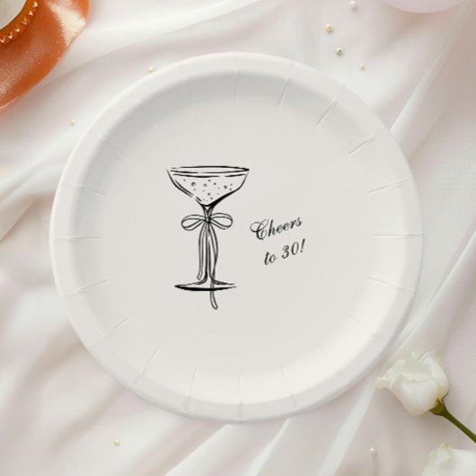 Champagner-Coupe Prosit zum Geburtstag Pappteller