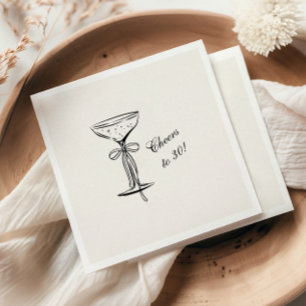 Champagner-Coupe Prost zum Geburtstag Serviette