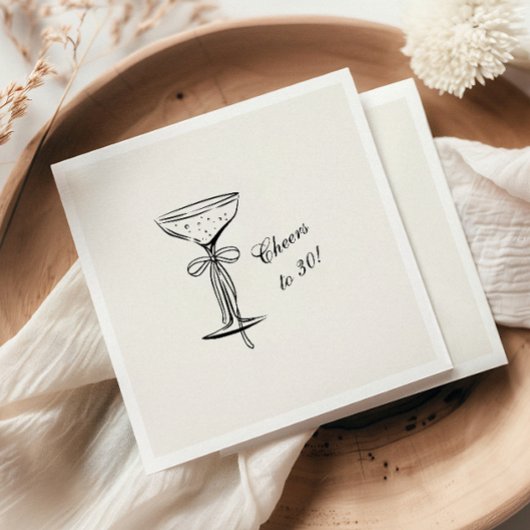 Champagner-Coupe Prost zum Geburtstag Serviette