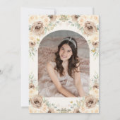 Champagner Cream Floral Sweet 16 Quinceañera Foto Einladung (Rückseite)