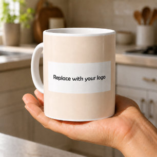 Champagner-Cream-Geschäftslogo rechteckig Kaffeetasse