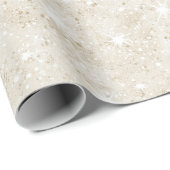 Champagner-Cremesand-Glitter-Geburtstag Geschenkpapier (Rolleneckpunkt)