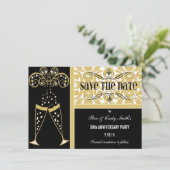 Champagner & Damask Save the Date Einladung (Stehend Vorderseite)