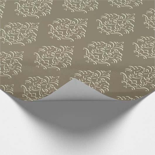 Champagner Damask Wrapping Paper Geschenkpapier (Ecke)
